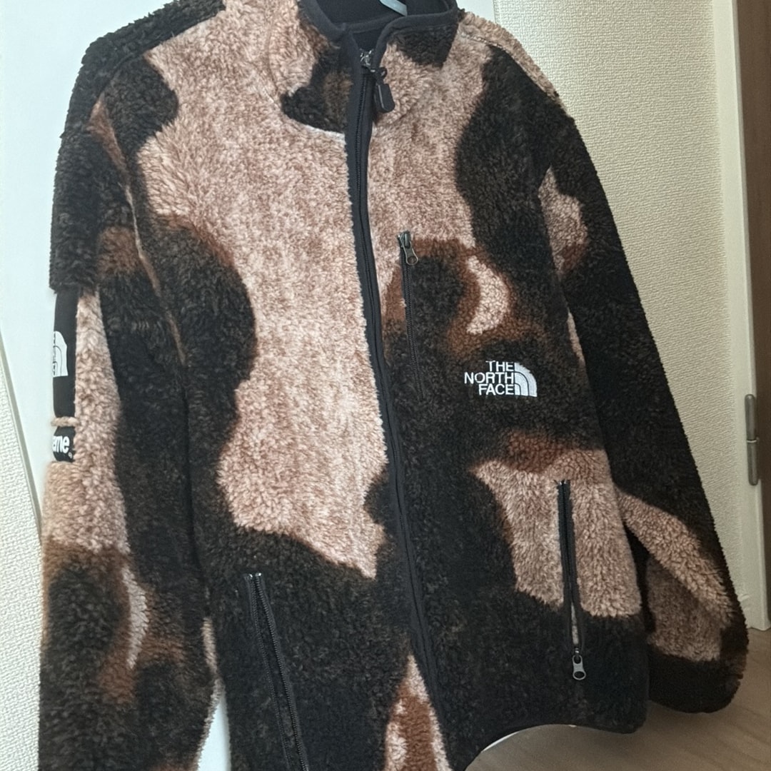 Supreme x The North Face Bleached Denim Print Fleece Jacket "Black"