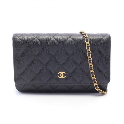 シャネル CHANEL マトラッセ ショルダーバッグ バッグ キャビアスキン(グレインドカーフ) レディース ブラック系 AP0250 【中古】