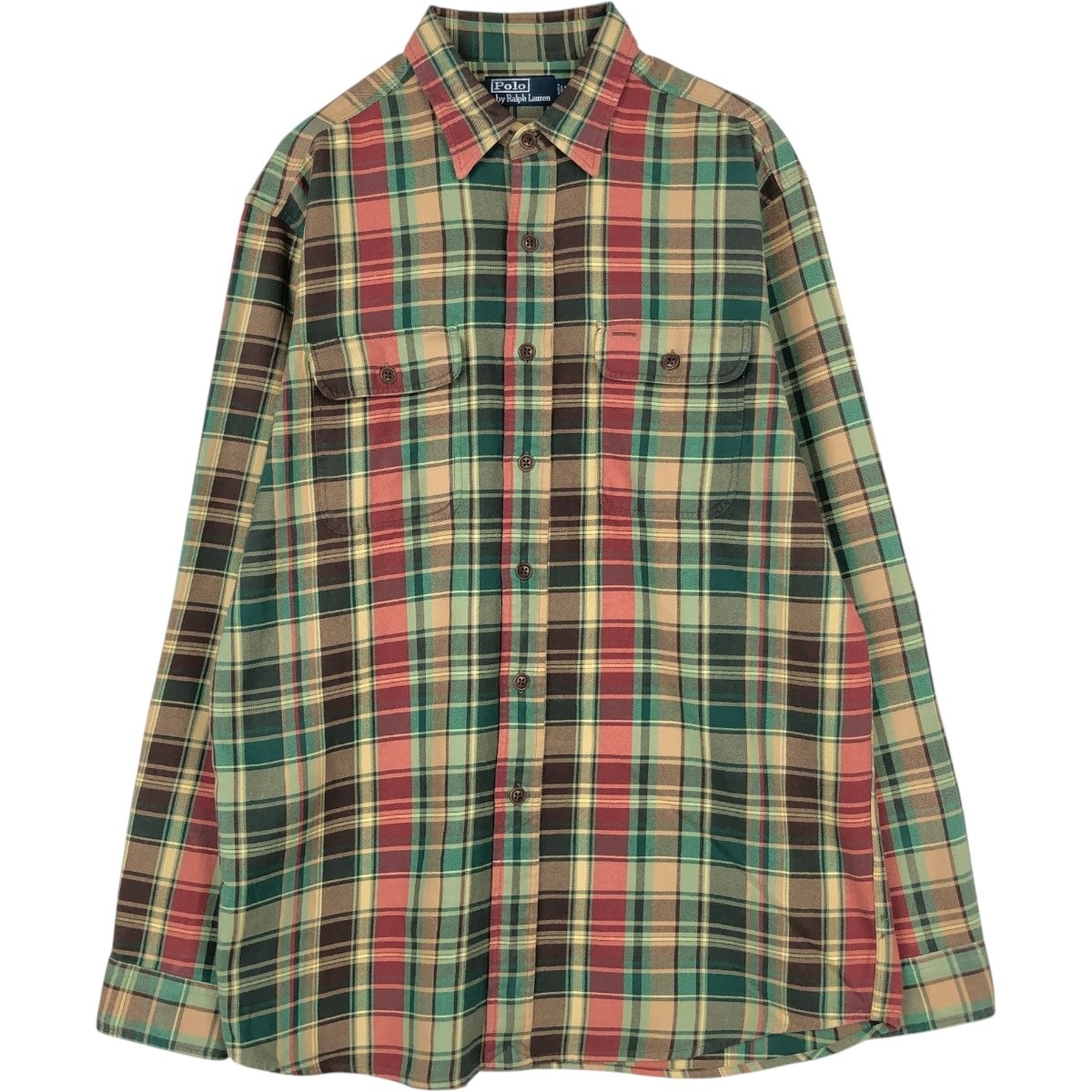 古着 ラルフローレン Ralph Lauren POLO by Ralph Lauren 長袖 フランネルチェックシャツ メンズL相当/eaa675653