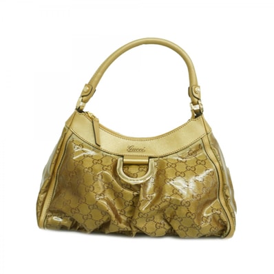 【6dd4278-k】グッチ ハンドバッグ アビー 190525 コーティングキャンバス ブロンズ シャンパンゴールド金具【中古】レディース