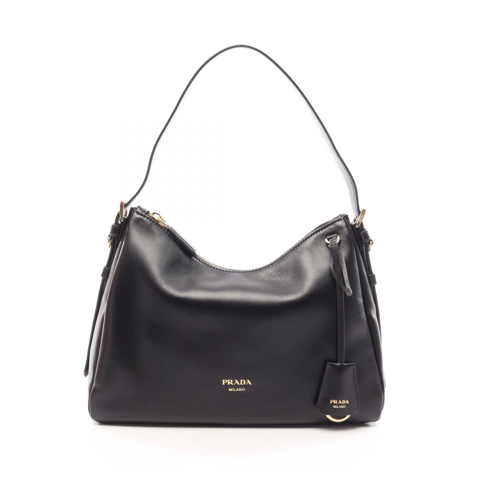 プラダ PRADA エメ ミディアム ショルダーバッグ バッグ レザー レディース ブラック系 1BC3012ZRNF0002 【新品】