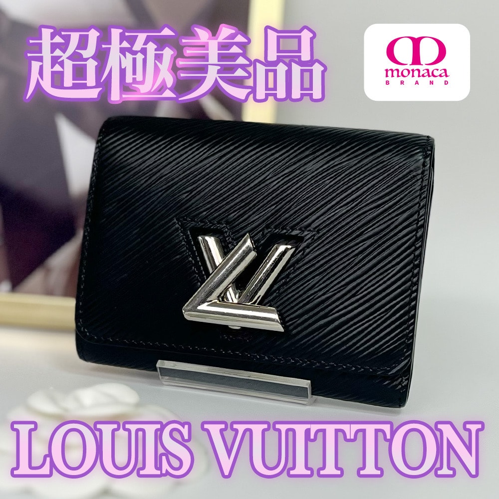 【超極美品】LOUIS VUITTON エピ ポルトフォイユ ツイスト コンパクトウォレット ブラック レディース メンズ
