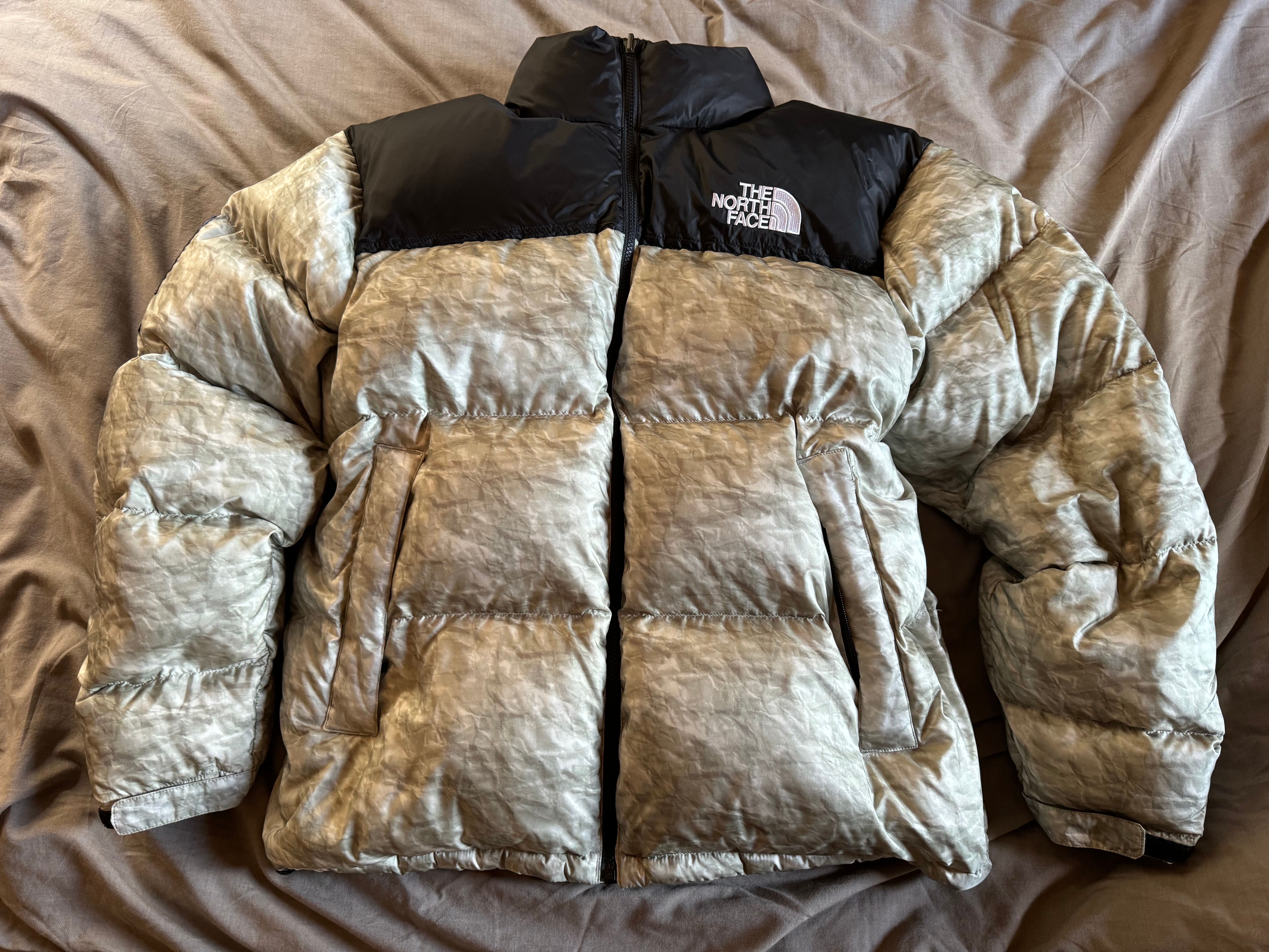Supreme x The North Face Nuptse Jacket "White Paper Print"