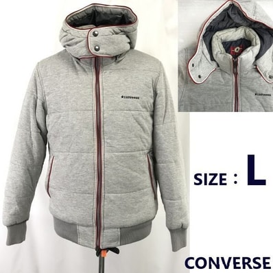 CONVERSE/コンバース★中綿ジャケット【メンズL/gray/グレー】着脱可フード/Coat/Jacket/Jumper◆BH873