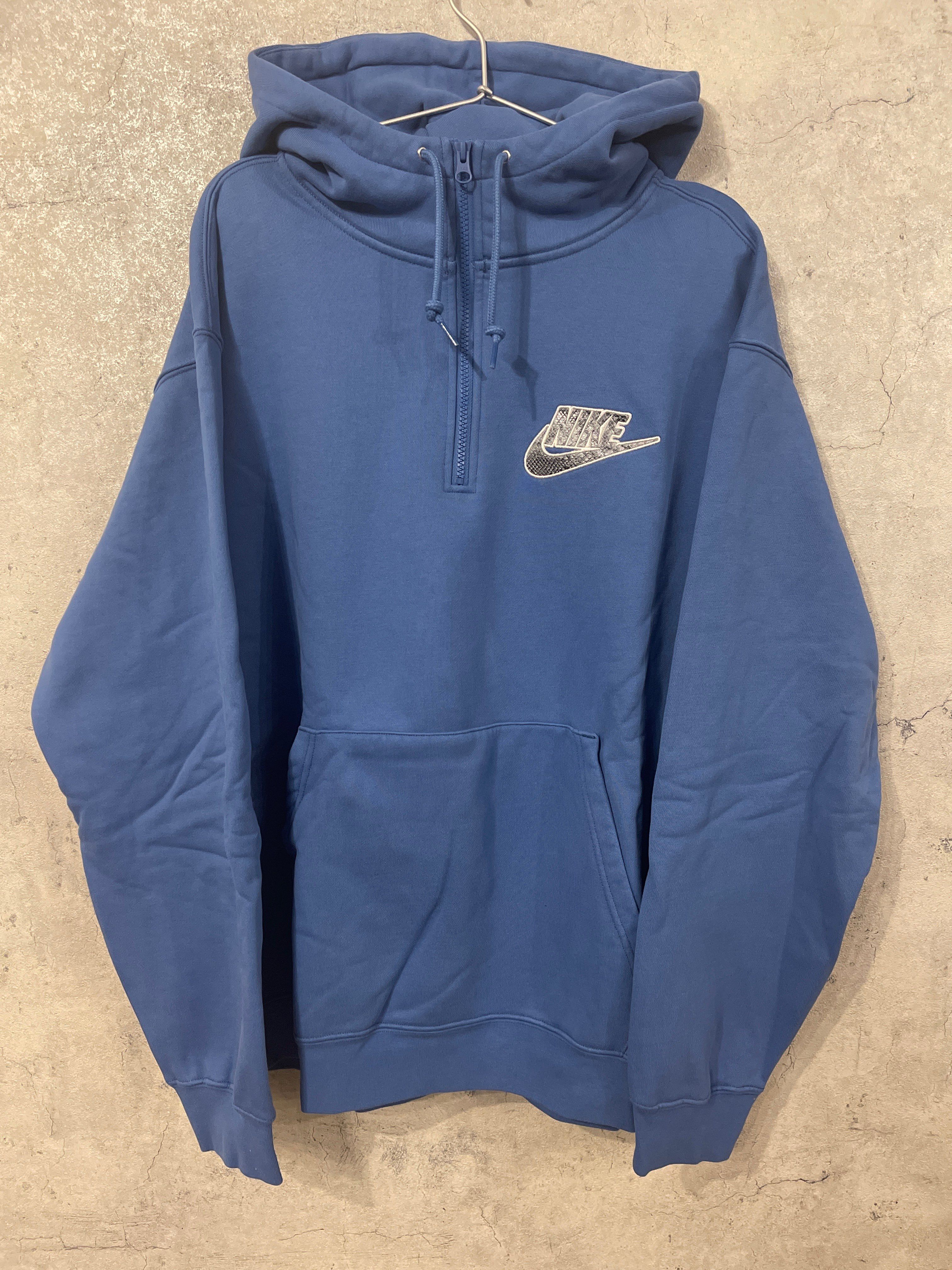 Supreme / Nike® Half Zip Hooded Sweatshirt "Blue"