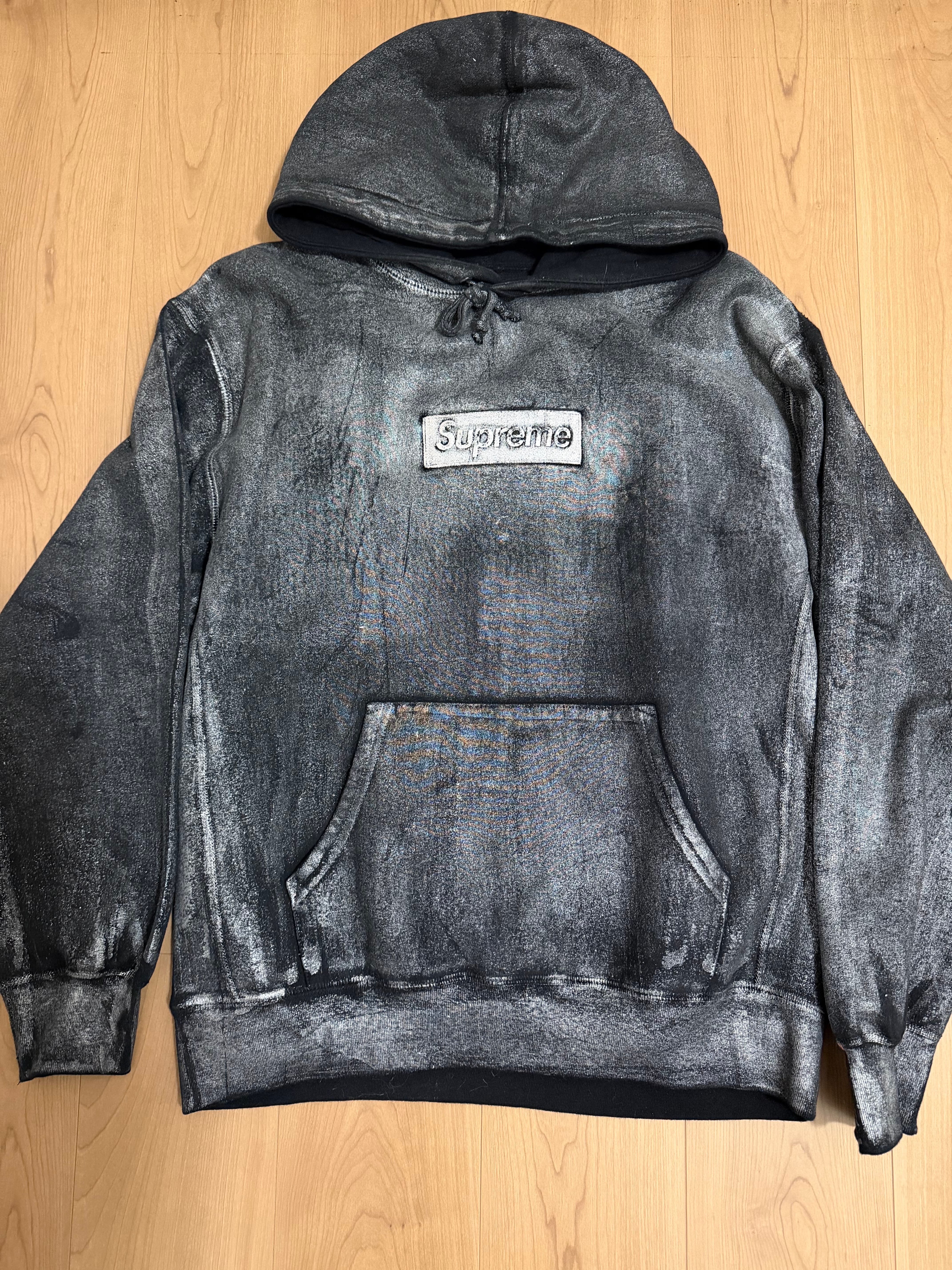 Supreme x MM6 Maison Margiela Foil Box Logo Hooded Sweatshirt "Black"