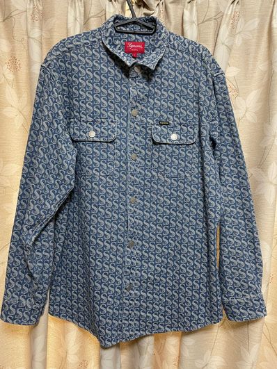 Supreme Monogram Denim Shirt "Blue"