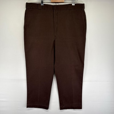 古着 80's/80年代 ヴィンテージ ディッキーズ Dickies USA製 パンツ チノパン ジッパーフライ チビタグ W44 L29 ブラウン系 メンズ