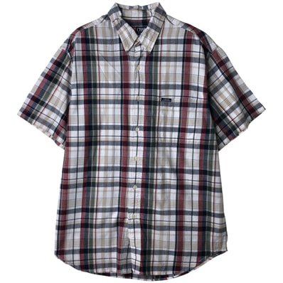 古着 ラルフローレン Ralph Lauren CHAPS チャップス 半袖 ボタンダウン チェックシャツ メンズL相当/eaa611046