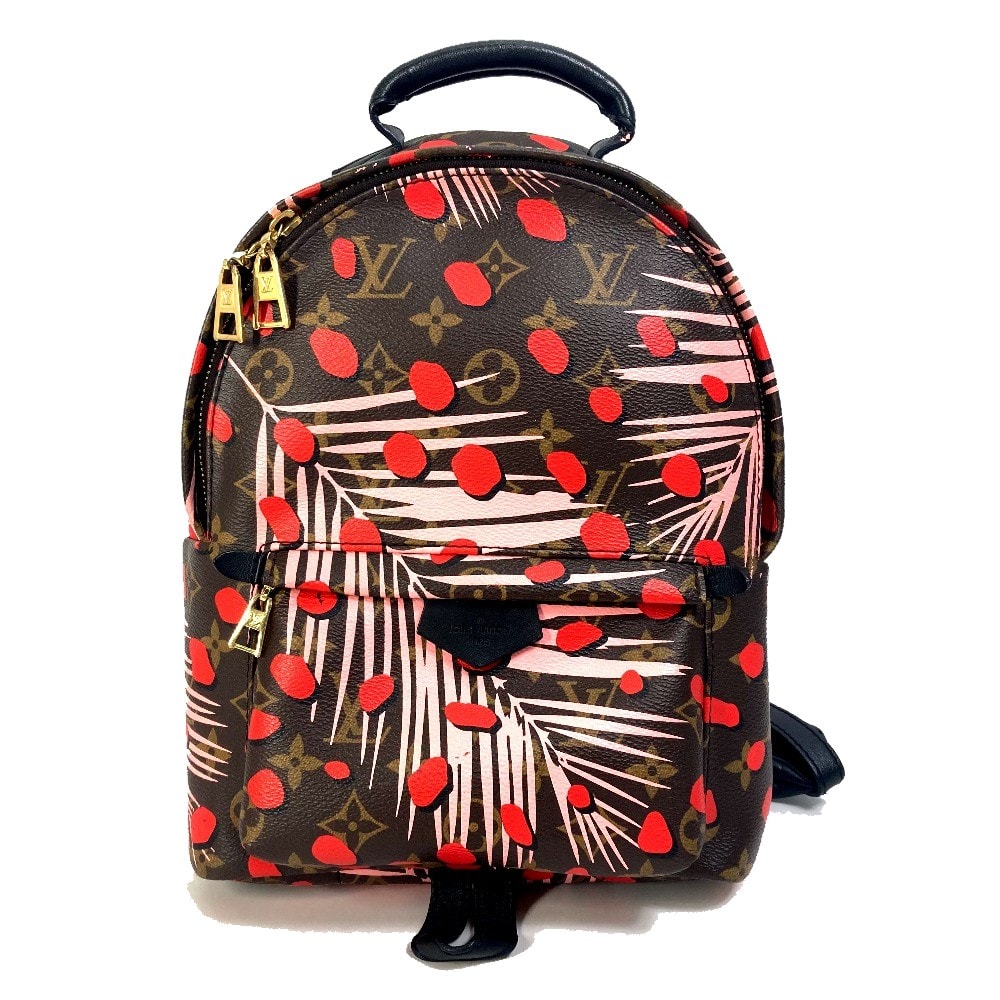 ルイヴィトン LOUIS VUITTON パームスプリングスPM M41981 モノグラム ジャングルドット リュックサック モノグラムキャンバス ブラウン×ピンク×レッド
