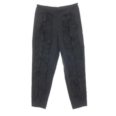 【中古】【未使用】トーガ TOGA PULLA 2025年春夏 Memory taffeta pants フリルデザイン イージーパンツ ブラック【サイズ38】【レディース】