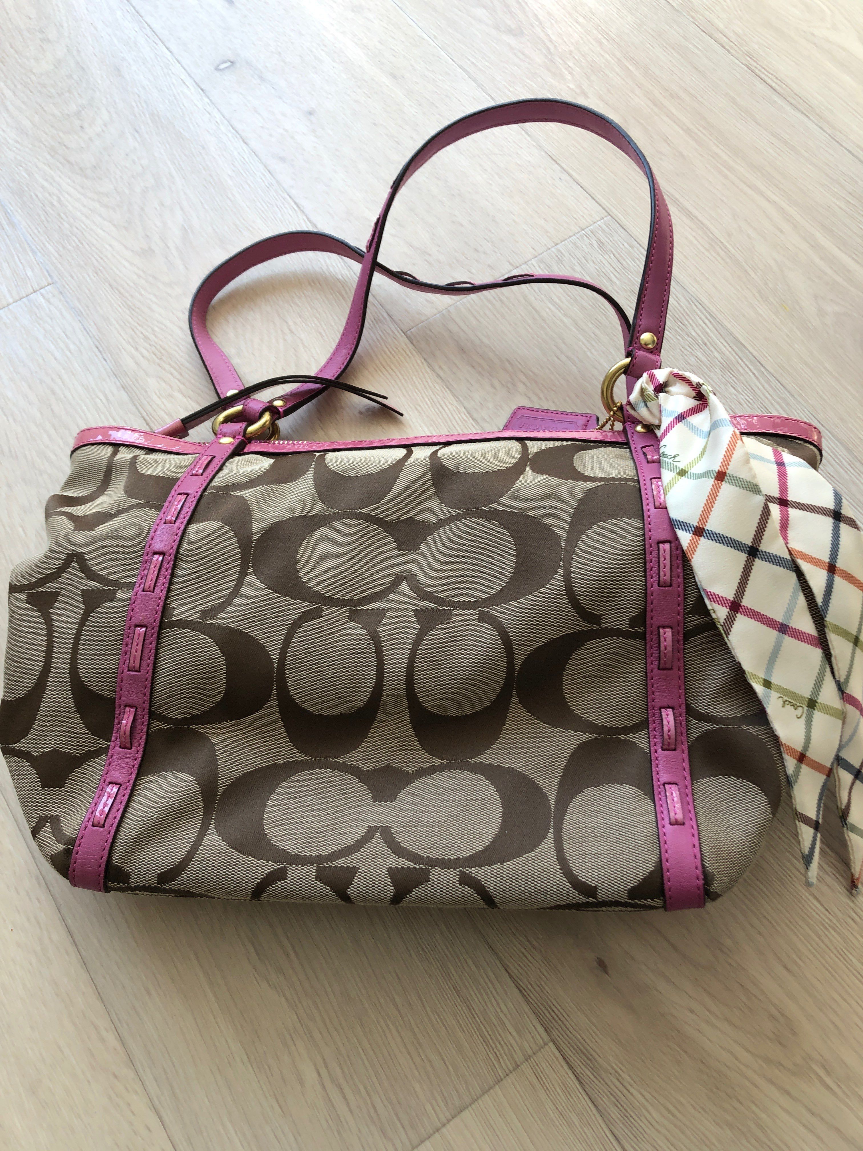 COACH Signature Canvas Shoulder Bag "Beige"