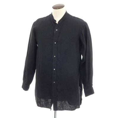 【中古】ユーゲン HEUGN リネン カジュアルシャツ ブラック【サイズ3】【メンズ】