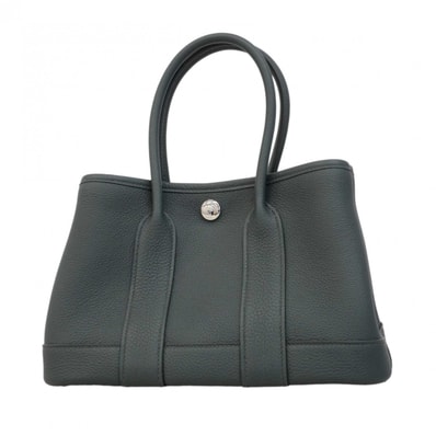 【6db1319】エルメス ハンドバッグ ガーデンパーティ23 ネゴンダ ヴェールマングローブ シルバー金具 K刻印【中古】レディース