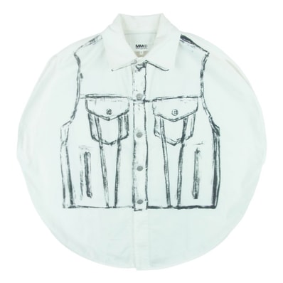 MAISON MARGIELA メゾンマルジェラ 19SS S32DL0212 MM6 エムエムシックス 転写 トロンプルイユ サークル ベスト ノースリーブ カットソー ホワイト系 UNI【中古】