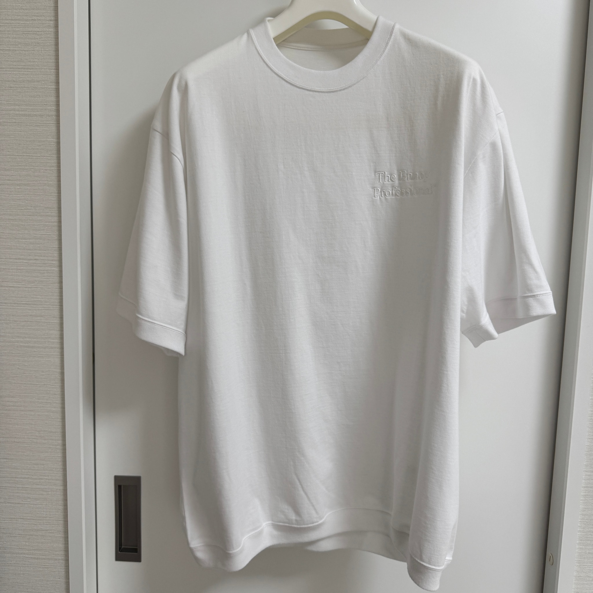 ENNOY Short Sleeve Hem Rib Tee "White"