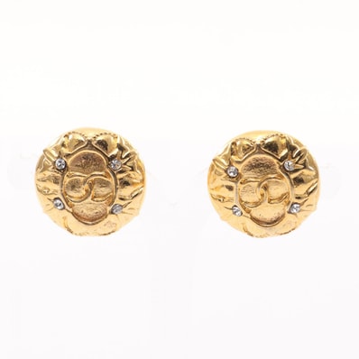 シャネル CHANEL ココマーク イヤリング ジュエリー GP(ゴールドメッキ) ラインストーン レディース ゴールド系 / クリア系 【中古】