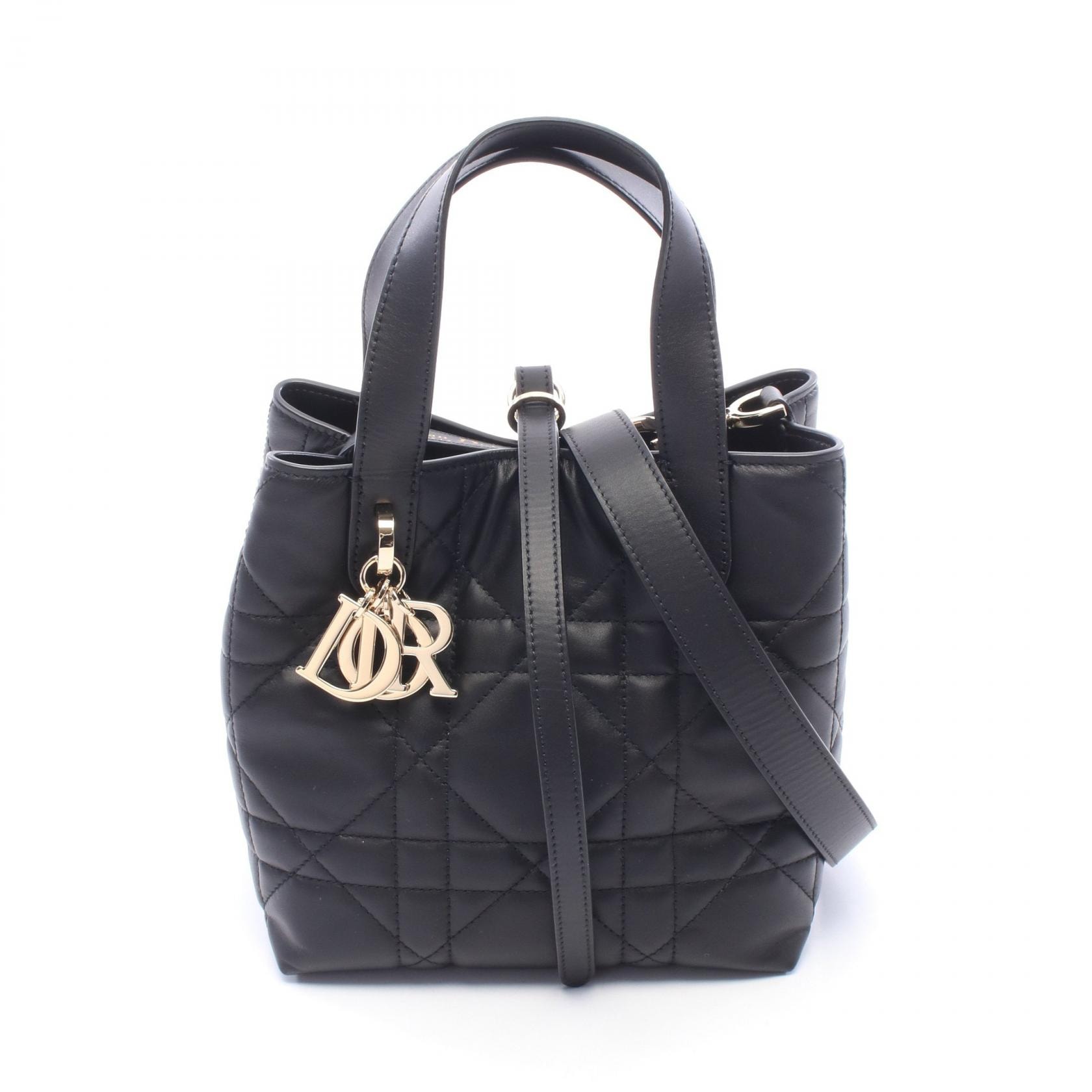ディオール Dior Dior Toujours バーティカル トートバッグ スモール マクロカナージュ 2WAY ハンドバッグ バッグ レザー レディース ブラック系 M2835OSNW_M900 【中古】