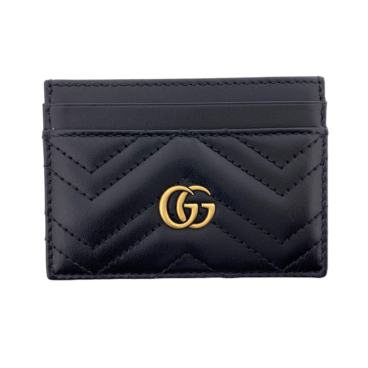【値下げ】LOUIS VUITTON ルイ・ヴィトン GGマーモント カードケース カードケース 443127 レザー ブラック  レディース【中古】