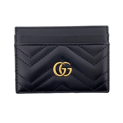 【値下げ】LOUIS VUITTON ルイ・ヴィトン GGマーモント カードケース カードケース 443127 レザー ブラック レディース【中古】
