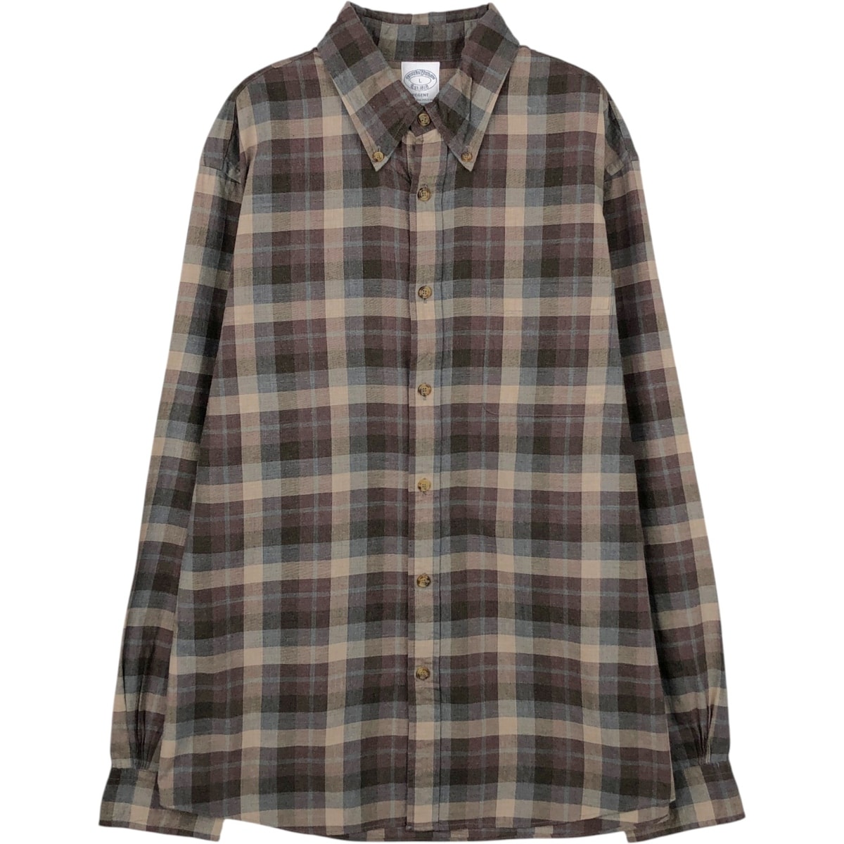 古着 ブルックスブラザーズ Brooks Brothers Est.1818 REGENT 長袖 ボタンダウンチェックシャツ メンズL相当/eaa652109