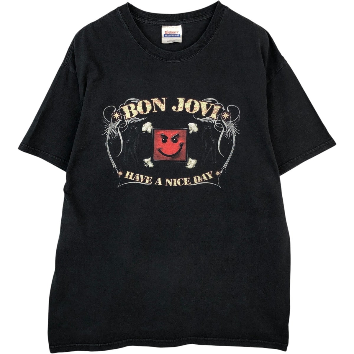 古着 00年代 ヘインズ Hanes BON JOVI ボンジョヴィ バンドTシャツ バンT メンズL相当/eaa636478