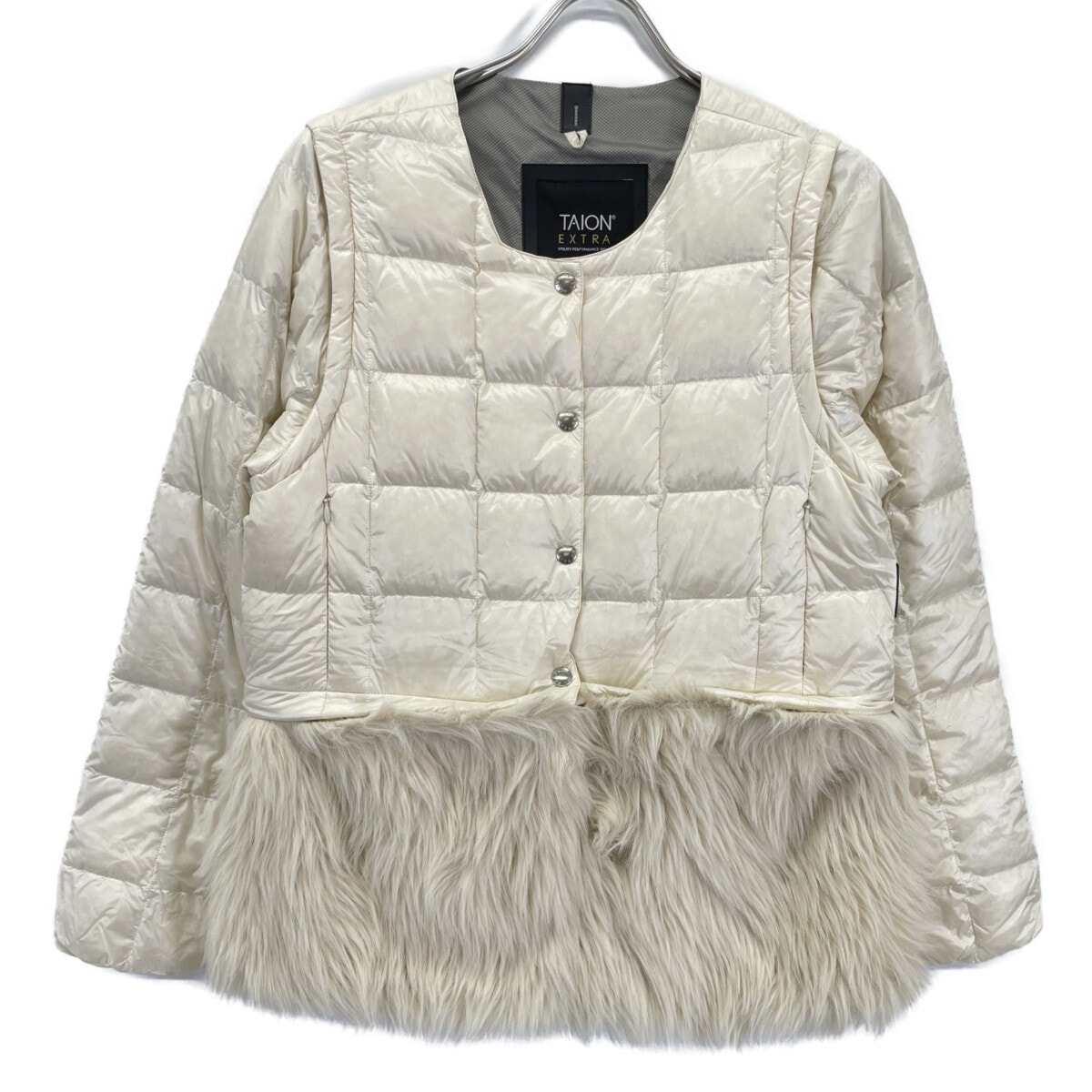 タイオン ホワイト EXTRA エコファー付属 キルティングダウンジャケット XL