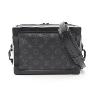 ルイ・ヴィトン LOUIS VUITTON ソフトトランク ショルダーバッグ バッグ PVCコーティングキャンバス レザー モノグラム・エクリプス ノワール メンズ ブラック系 M44730 【中古】