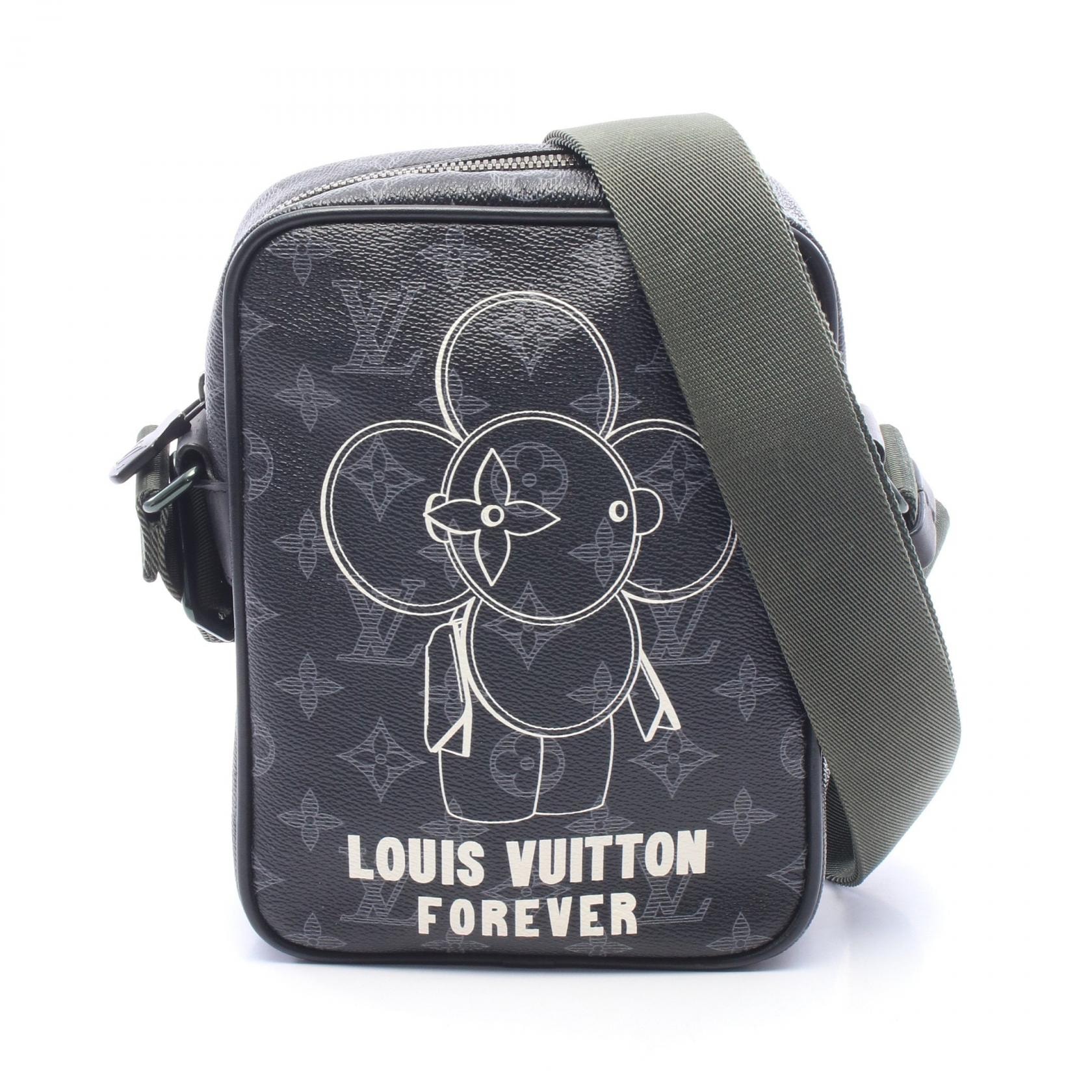 ルイ・ヴィトン LOUIS VUITTON ダヌーブPM ヴィヴィエンヌ ショルダーバッグ バッグ PVCコーティングキャンバス レザー モノグラム・エクリプス メンズ ブラック系 / ホワイト系 / カーキ系 M43677 【中古】