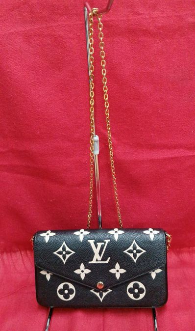 Louis Vuitton Bicolor Monogram Empreinte Leather Pochette Felicie "Noir/Beige"