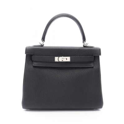 エルメス HERMES ケリー25 2WAY ハンドバッグ バッグ レザー トゴ トゴ D刻印(2019年製造) レディース ブラック系 【中古】