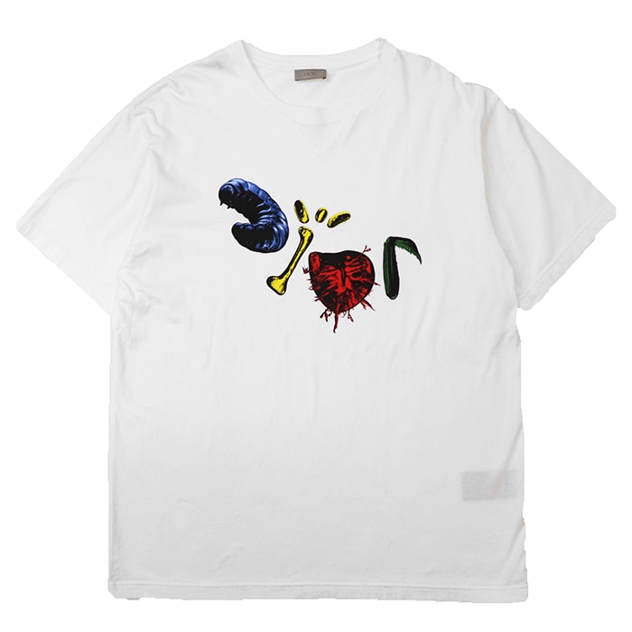 SALE【美品】Dior ディオール x Travis Scott Cactus Jack カクタスジャックロゴ カットソー サイズ XL メンズ インセクト 虫 ショートレングス 半袖 Tシャツ トップス マルチカラー イタリア製