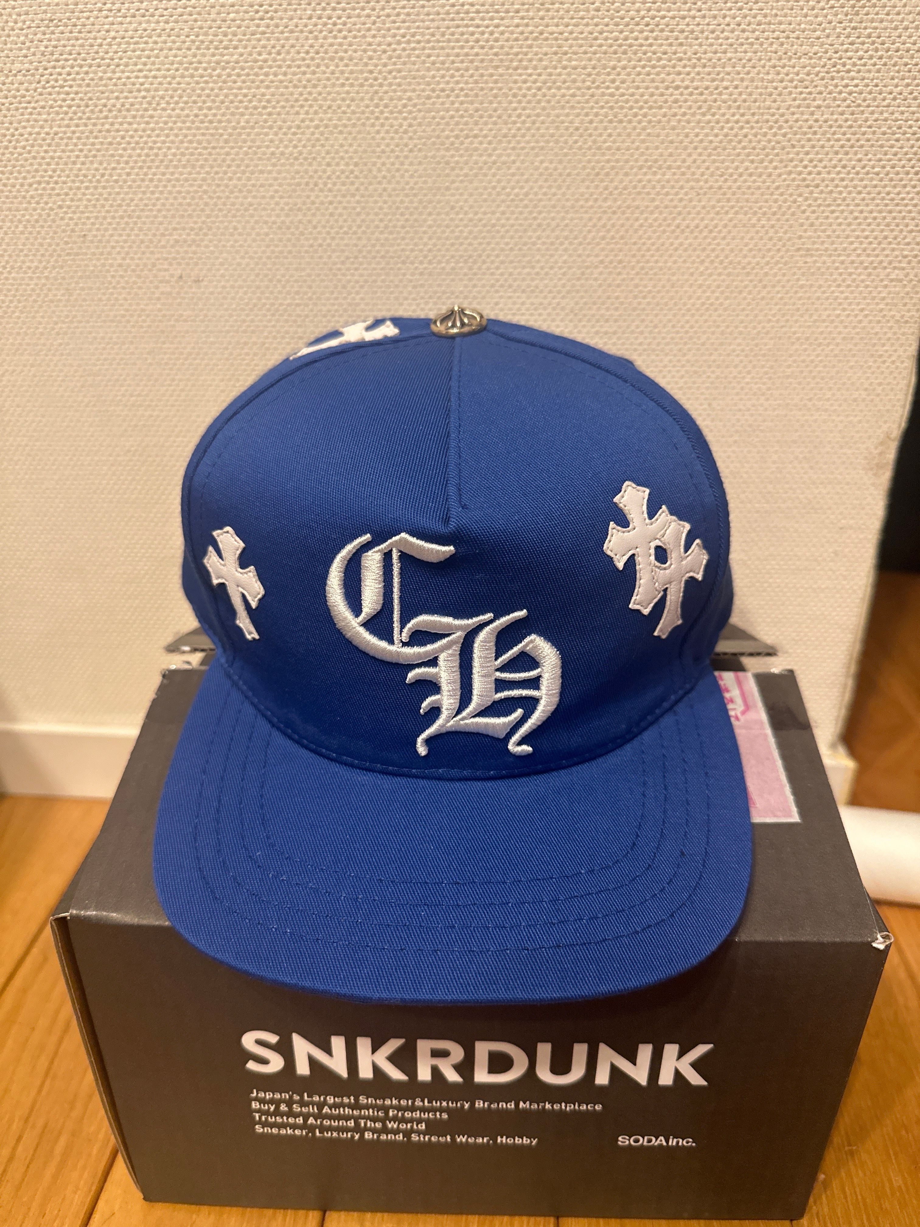 Chrome Hearts CH Hat Cross Patch Baseball Cap "Blue/White"