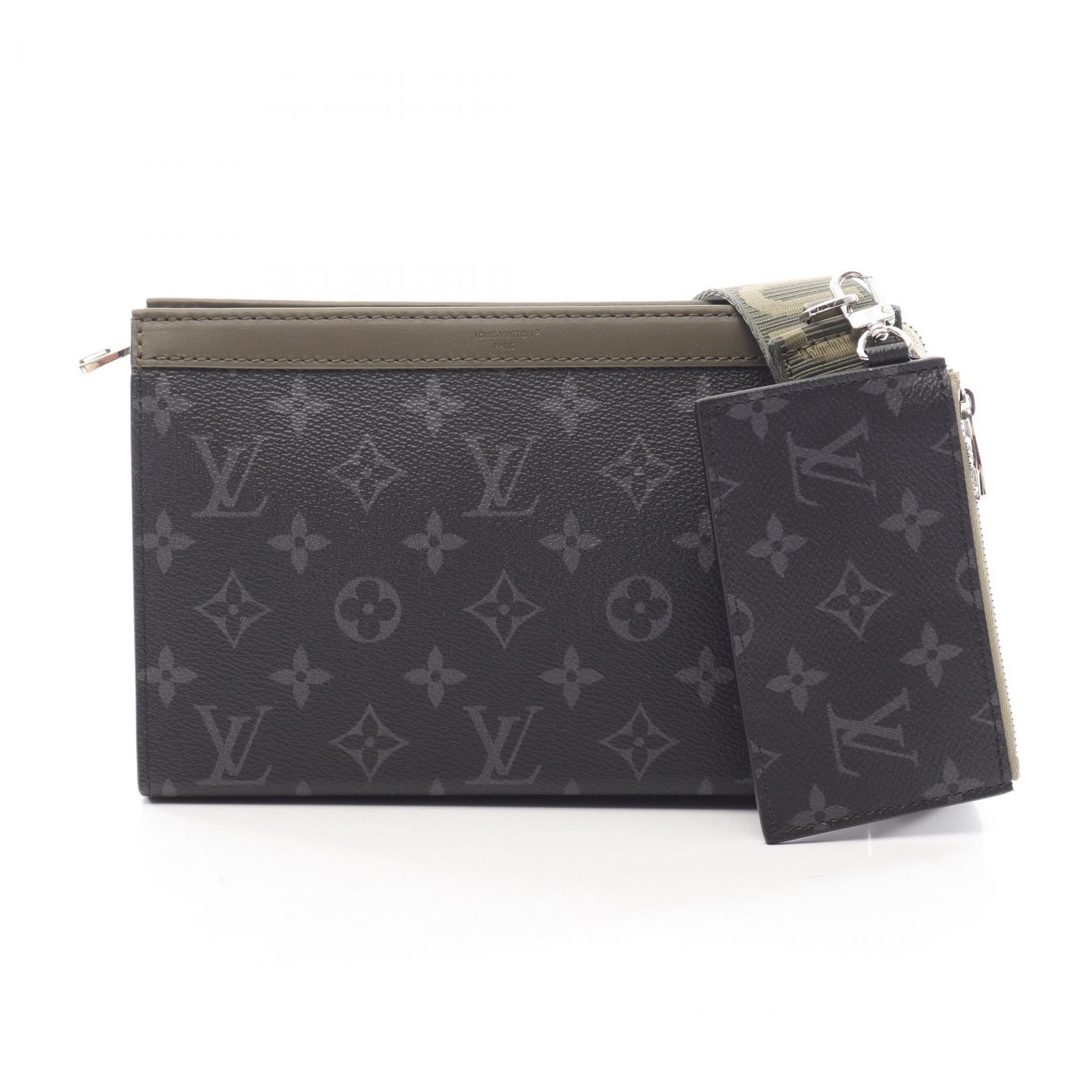 ルイ・ヴィトン LOUIS VUITTON ガストン ウェアラブル ウォレット モノグラムエクリプス ショルダーバッグ バッグ PVCコーティングキャンバス レザー モノグラム・エクリプス メンズ ブラック系 / カーキ系
