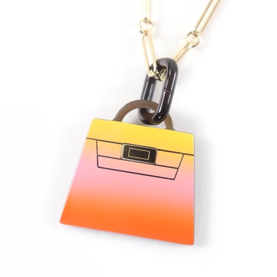 極美品 エルメス ネックレス マロキニエGM フュージョンケリー ゴールド