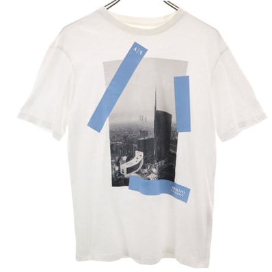 ARMANI EXCHANGE アルマーニエクスチェンジ フォトプリント 半袖 Tシャツ S ホワイト