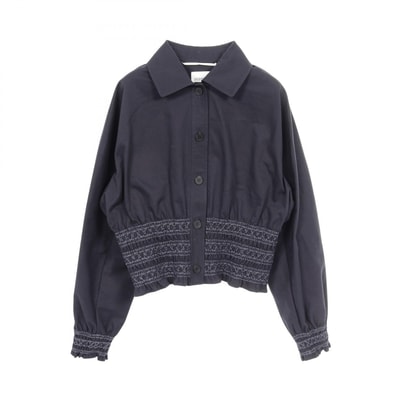 エルメス HERMES Veste taille brodee a smocks テール ブロデ ア スモック 衣料品 アウター コットン レディース ネイビー系 5E0228DD 【中古】