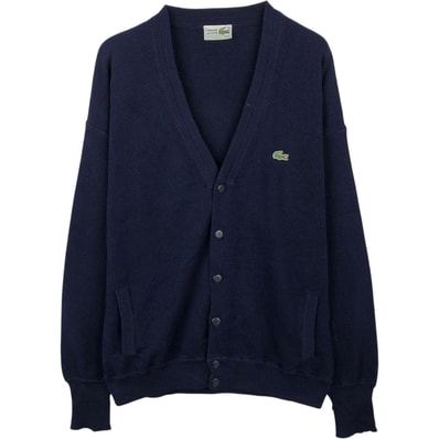 古着 70~80年代 ラコステ LACOSTE CHEMISE フレンチラコステ アクリルニットカーディガン メンズXL相当 ヴィンテージ/eaa623800