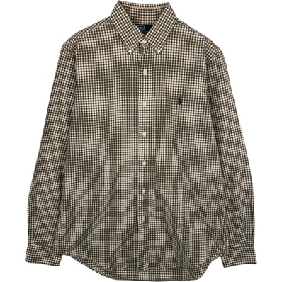 古着 ラルフローレン Ralph Lauren POLO by Ralph Lauren CUSTOM FIT ギンガムチェック 長袖 ボタンダウンチェックシャツ メンズM相当/eaa613298
