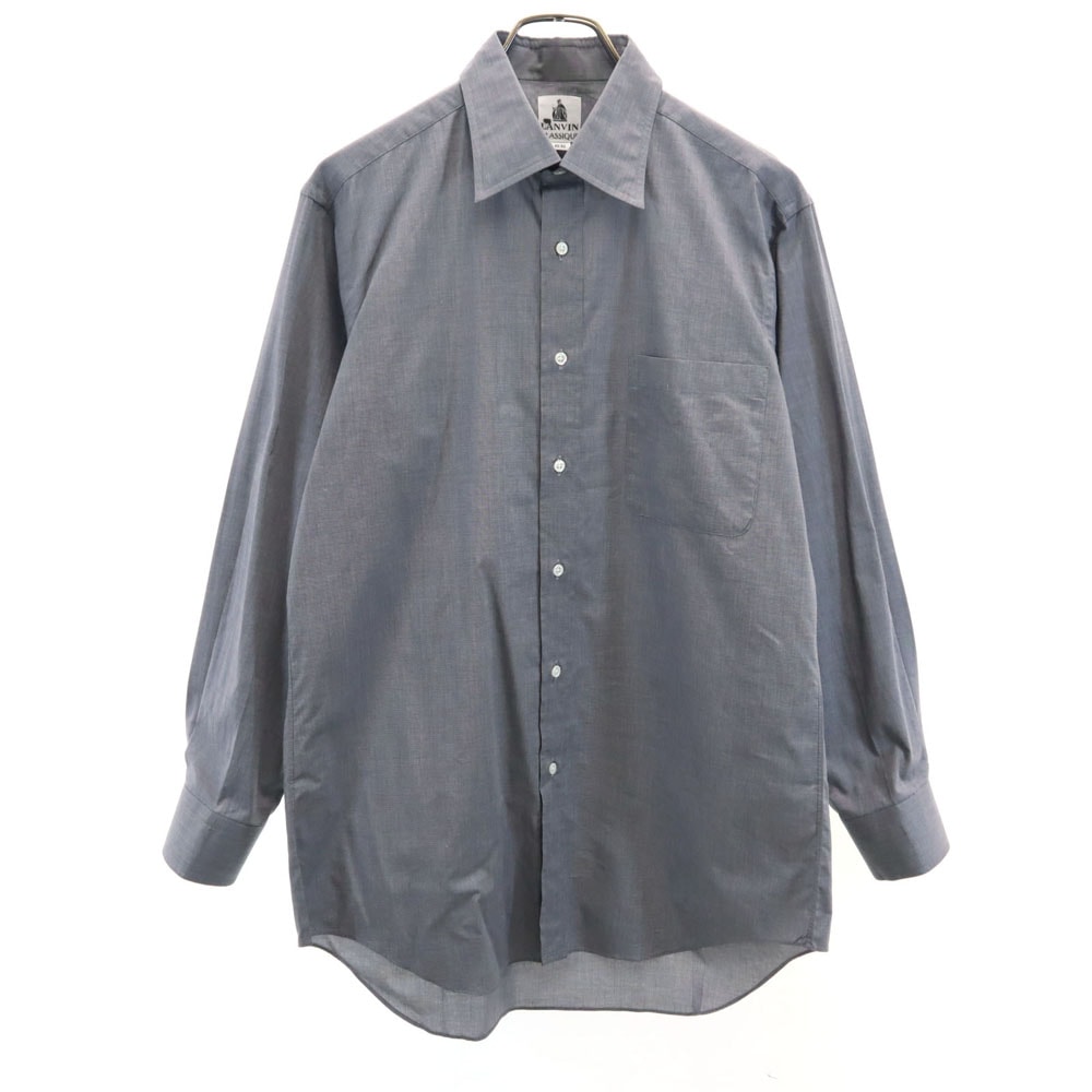 LANVIN ランバン 日本製 長袖 シャツ 40-82 グレー CLASSIQUE