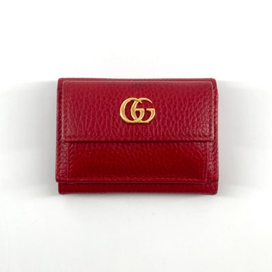 GUCCI(グッチ) プチ マーモント コンパクト 523277 三つ折り財布 レッド