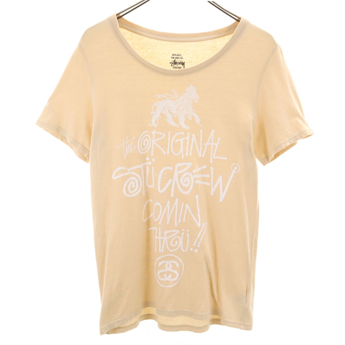 STUSSY ステューシー 日本製 半袖 Tシャツ M ペールオレンジ