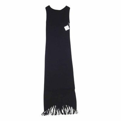 ISSEY MIYAKE イッセイミヤケ ワンピース IM43-KH359 LEAF BODY AP DRESS フリンジ ノースリーブ ワンピース ブラック系 2【美品】【中古】