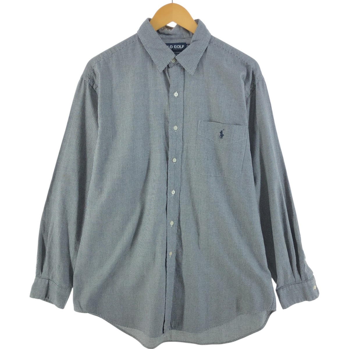 古着 ラルフローレン Ralph Lauren POLO GOLF ポロゴルフ LOFTING 長袖 ボタンダウンチェックシャツ メンズL相当/eaa515454