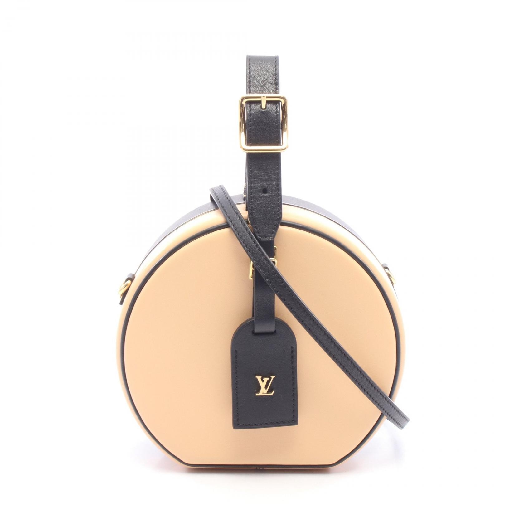 ルイ・ヴィトン LOUIS VUITTON プティット ボワット シャポー 2WAY ハンドバッグ バッグ レザー ベージュ レディース ベージュ系 / ブラック系 M53138 【中古】