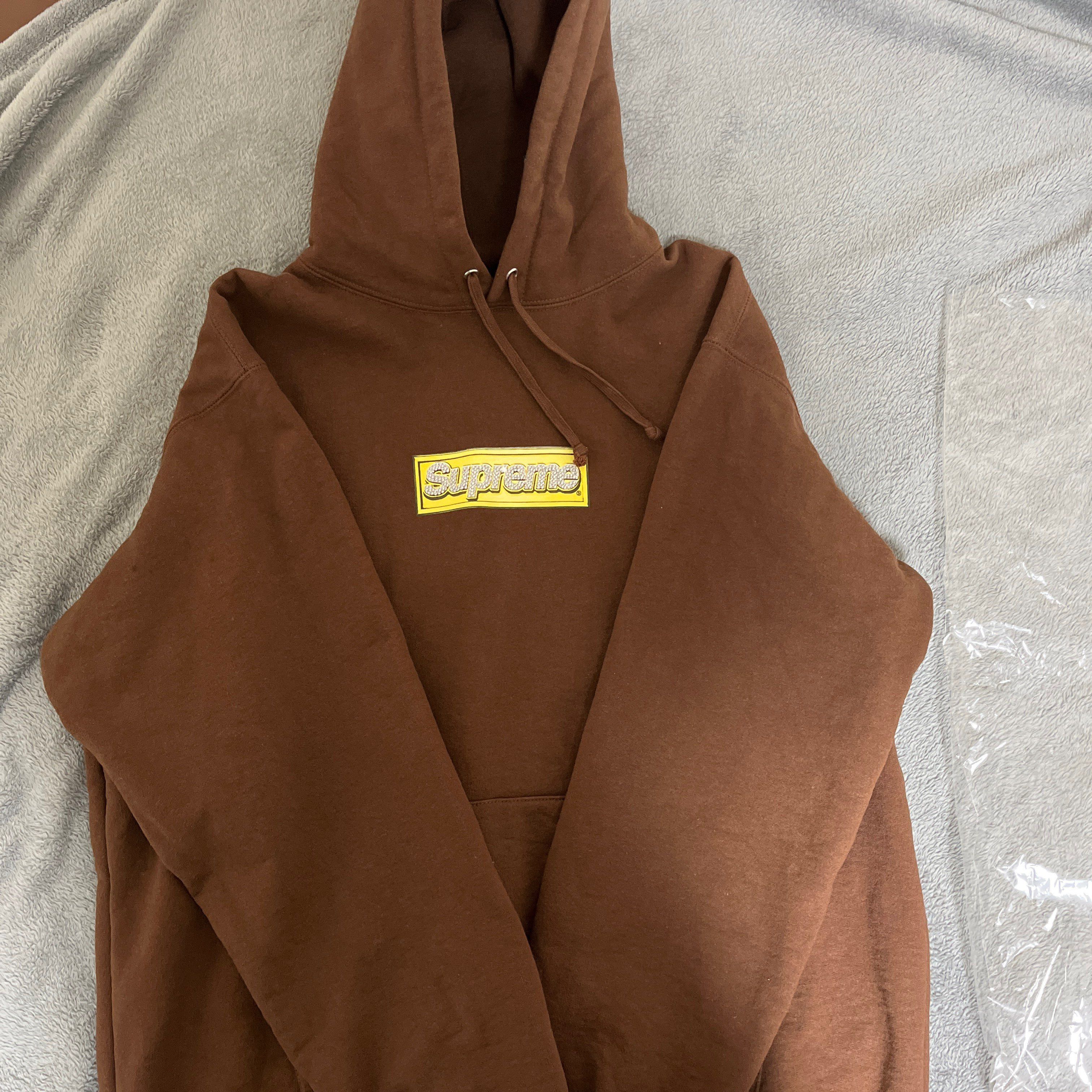 Supreme Bling Box Logo Hooded Sweatshirt "Dark Brown"