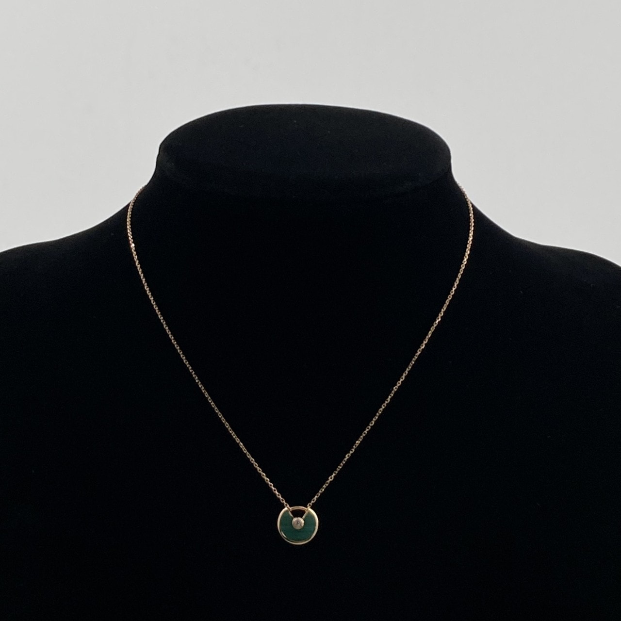 CARTIER(カルティエ) アミュレット ドゥ K18ピンクゴールド  / ダイヤモンド  / マラカイト ネックレス ピンクゴールド×グリーン