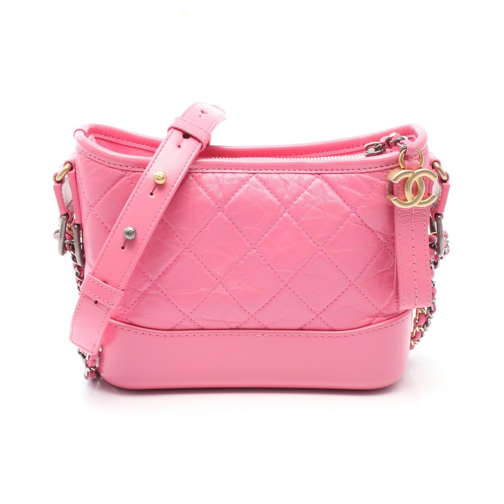 シャネル CHANEL ガブリエル ドゥ シャネル スモール ホーボー ショルダーバッグ バッグ レザー レディース ピンク系 A9180 【中古】