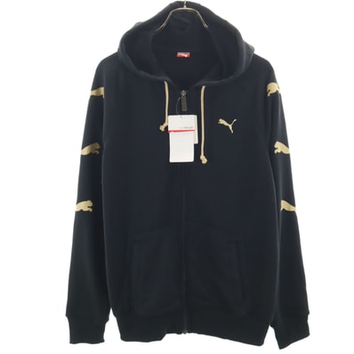 未使用 PUMA プーマ 長袖 スウェット ジップパーカー O ブラック