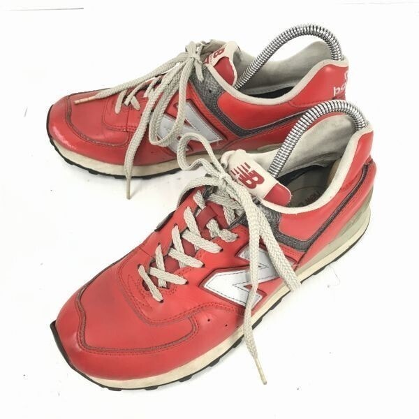 new balance/ニューバランス★M574RDJ/レザースニーカー/ランニングシューズ【25.0/赤】◆F-30